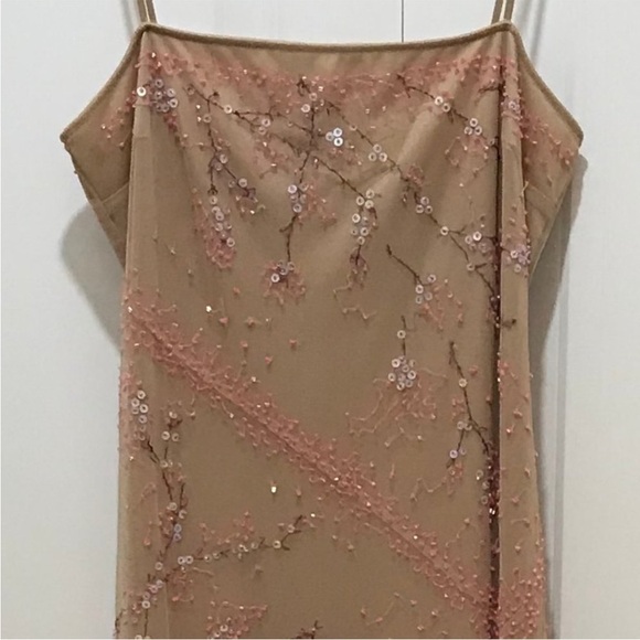 Vintage Y2K BCBG Collection Beige Evening Gown with Beading & Embroidery - Picture 2 of 8